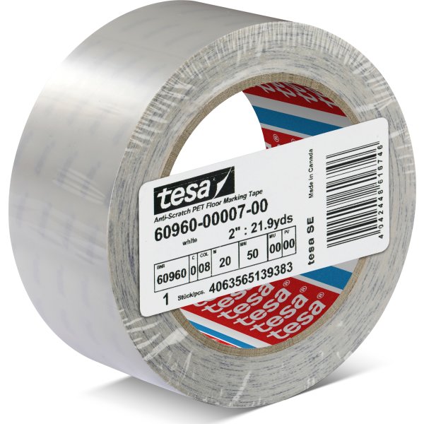 tesa slitstark golvmarkeringstejp, 50mm x 20m, vit