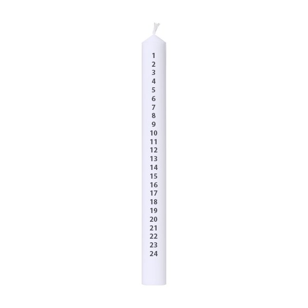 ASP-Holmblad Kalenderljus, 3x30 cm, vit/svart