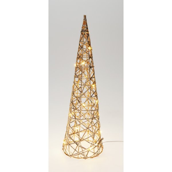 Konträd m. LED, champagneguld, H40 cm