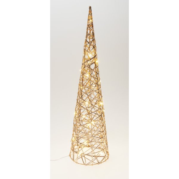 Konträd m. LED, champagneguld, H60 cm