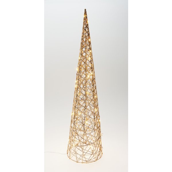 Konträd m. LED, champagneguld, H80 cm