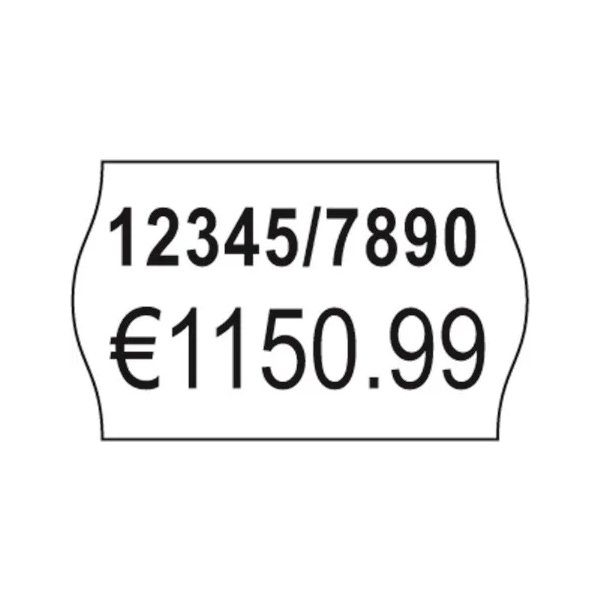 Prisetiketter för 2-raders prismärkare, vita