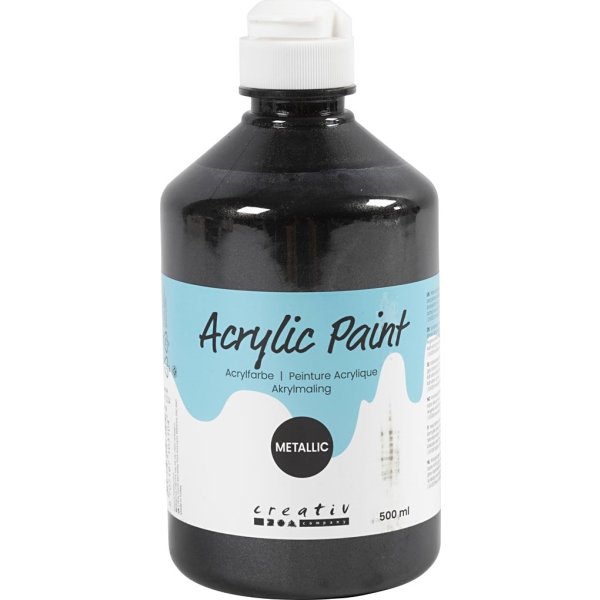 Akrylfärg A'Color 500 ml metallisk svart