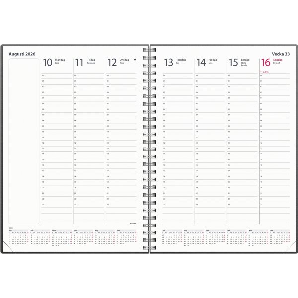 Burde 2026 Kalender, 24 h