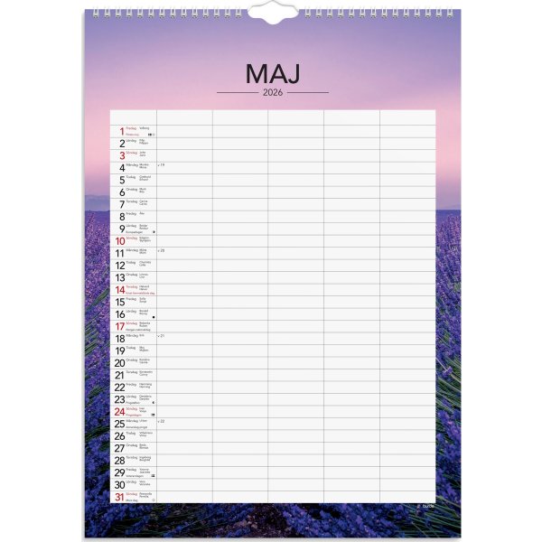 Burde 2026 Familjekalender, Seasons