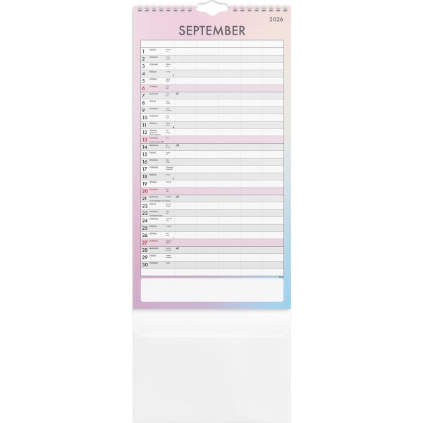 Burde 2026 Familjekalender, Tydlig