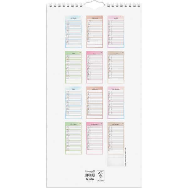 Burde 2026 Familjekalender, Tydlig
