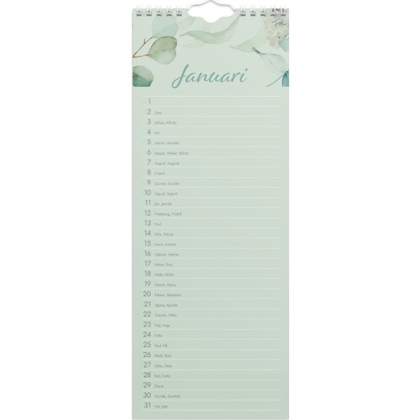 Burde 2026 Födelsedagskalender, vägg