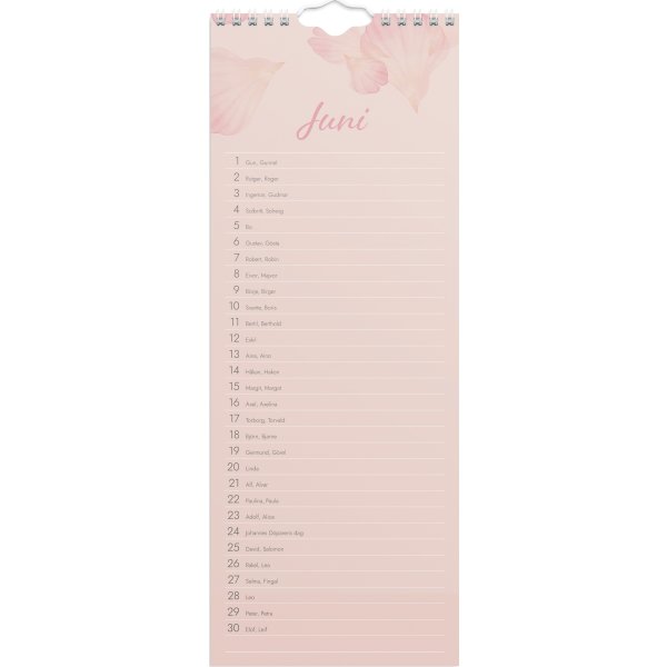 Burde 2026 Födelsedagskalender, vägg