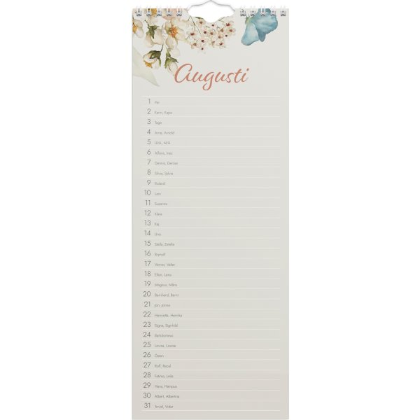 Burde 2026 Födelsedagskalender, vägg