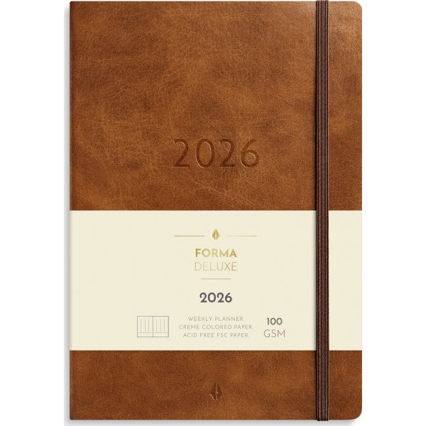 Burde 2026 Kalender, Agency Forma Deluxe, Brun