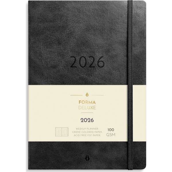 Burde 2026 Kalender, Agency Forma Deluxe, Svart