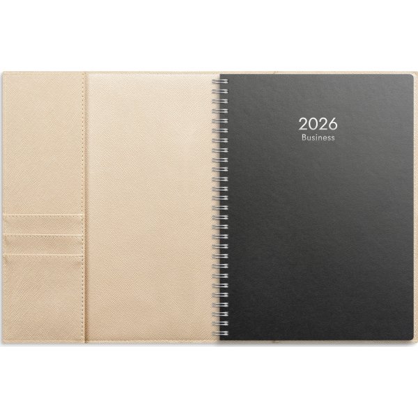 Burde 2026 Kalender Business, Tora, konstläd/beige