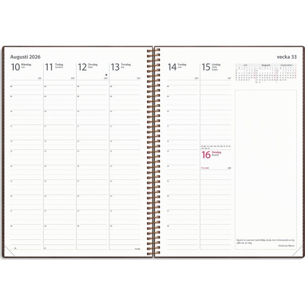 Burde 2026 Kalender, Business Twist, Brun
