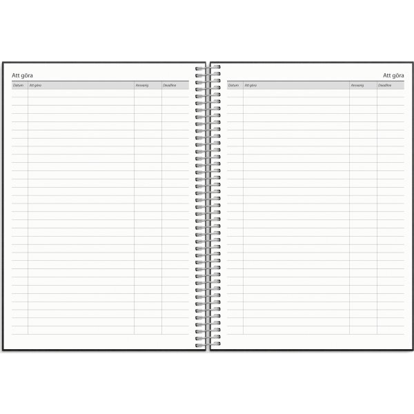 Burde 2026 Kalender, Business VIP svart konstläder