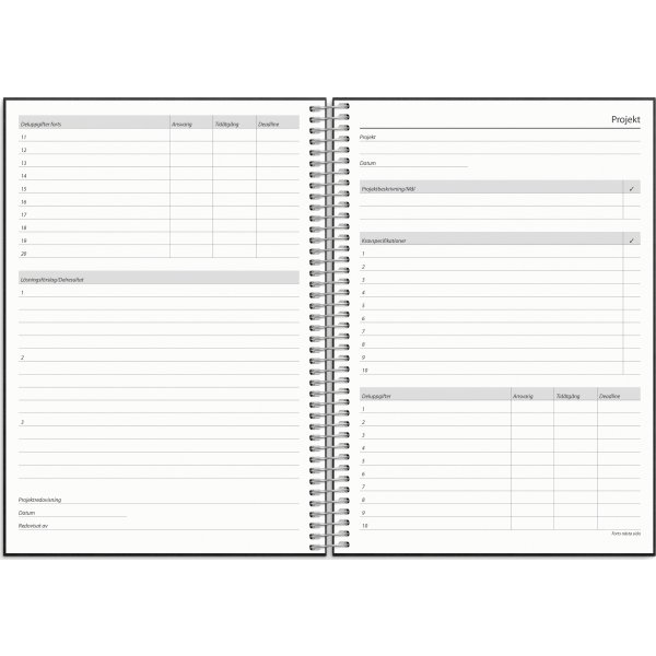 Burde 2026 Kalender, Business VIP svart konstläder