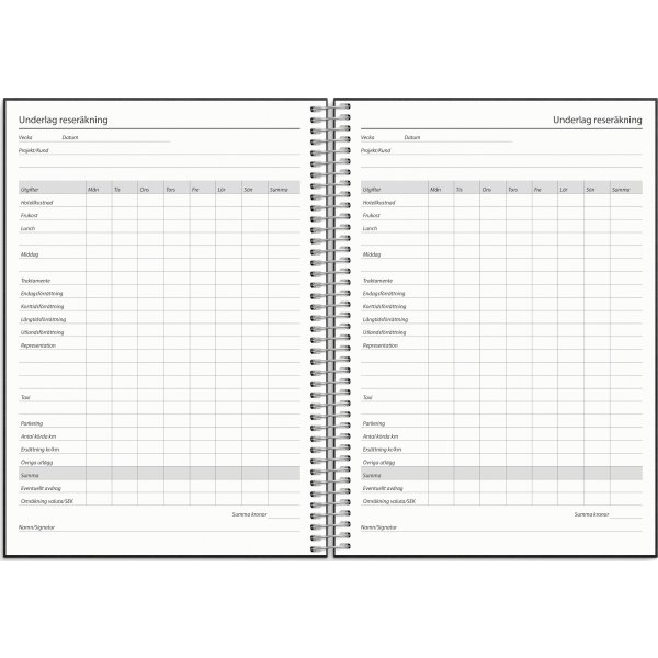 Burde 2026 Kalender, Business VIP svart konstläder