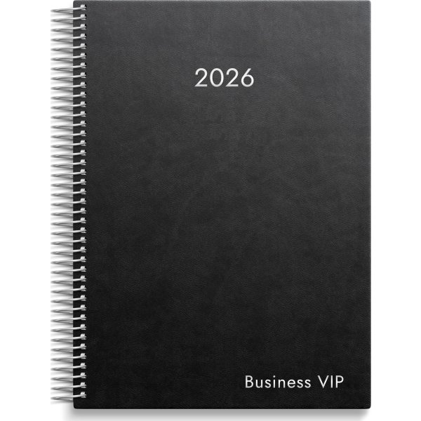 Burde 2026 Kalender, Business VIP svart konstläder