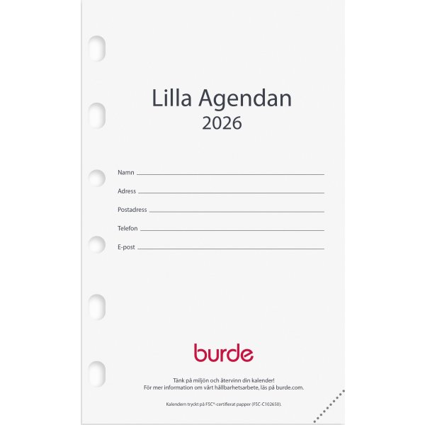 Burde 2026 Kalendersats, Compact Lilla Agendan