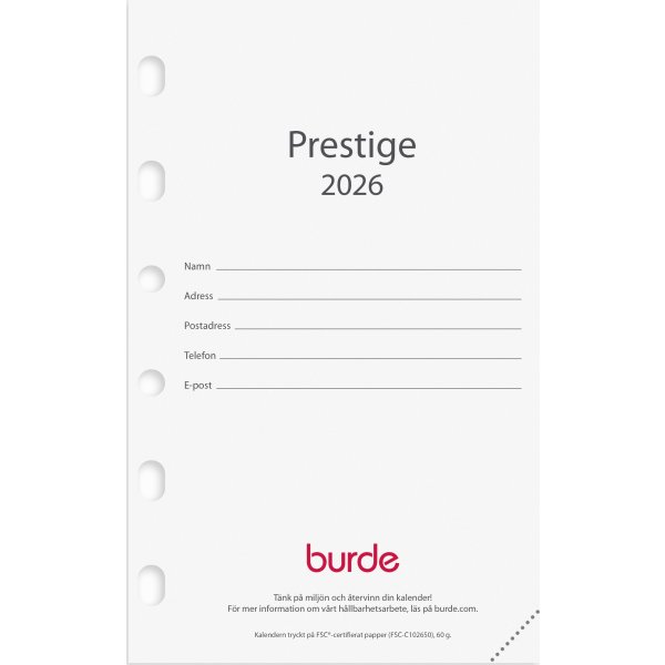 Burde 2026 Kalendersats, Prestige