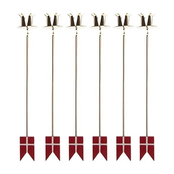 Dannebrog Julgransljushållare 6 st, H16,7 x Ø1,1cm