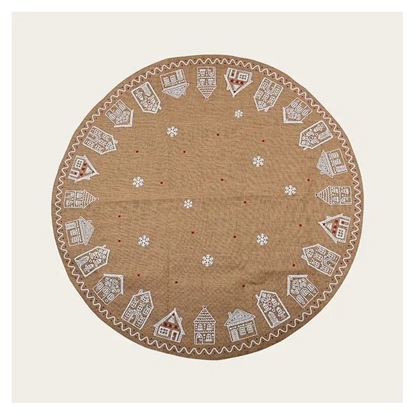 Julgransmatta, H120xB120xD0,2cm, Ø120cm, brun
