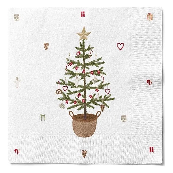 Julservetter, H33 x B33cm, 20/pck, vit