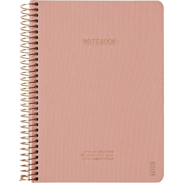 Kozo Premium Anteckningsbok, A5, Linj., MutedBlush