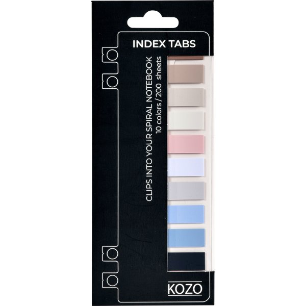 Kozo Indexflikar | 200 st. | 10 färger Beach
