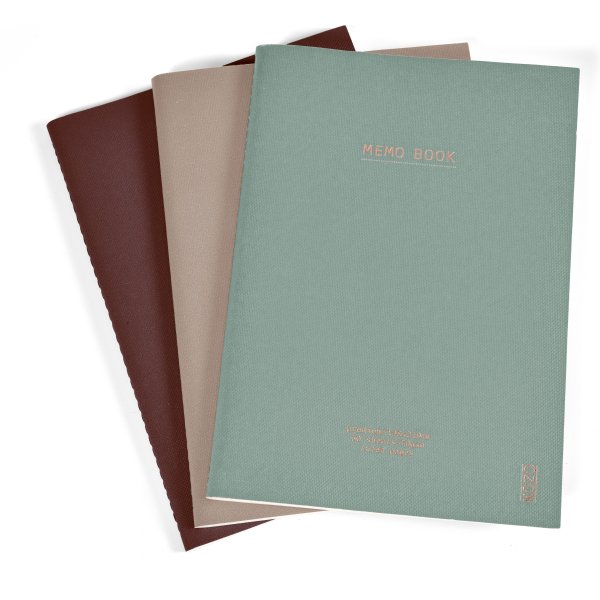 Kozo Premium Skrivblock | A5 | Linjerat | 3-pack