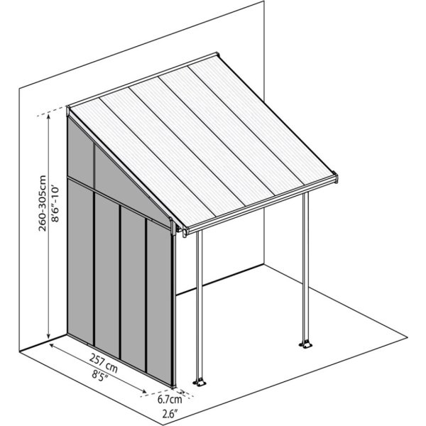 Palram Canopia Feria Sidovägg, 3 m, vit