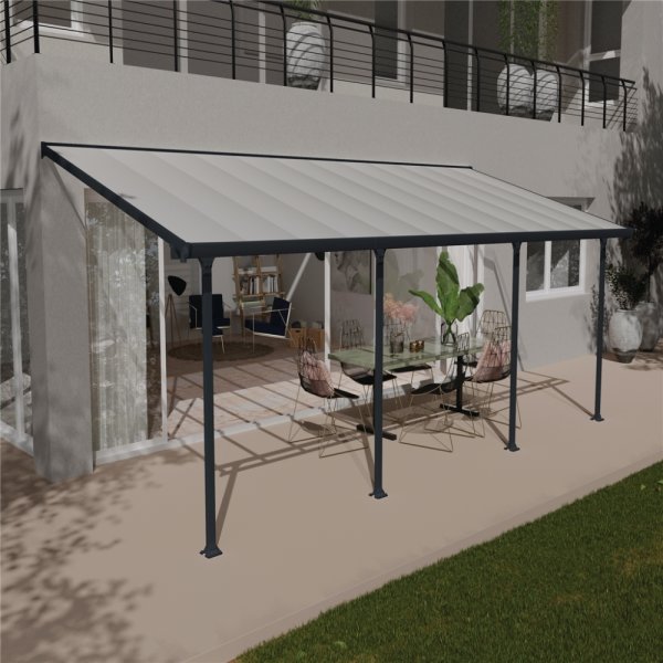 Palram Canopia Feria skärmtak, 21,5 m2, grå