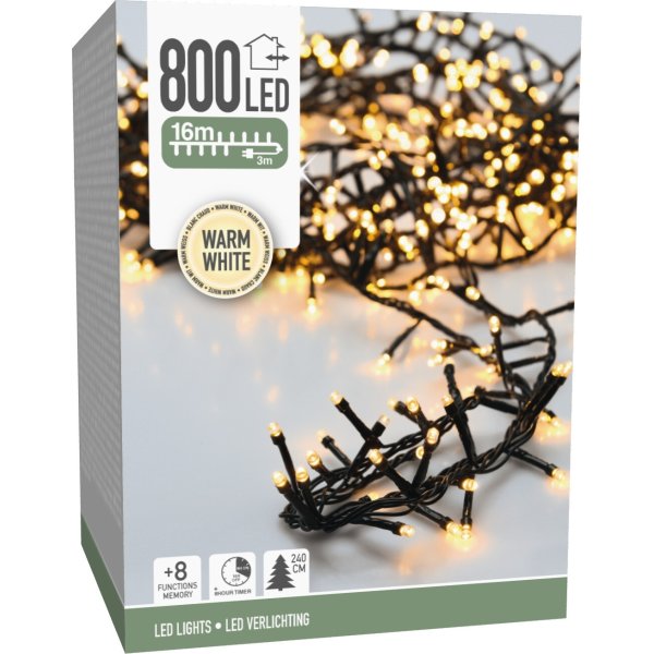 Ljusslinga m/800 LED, 16 meter, varmvit