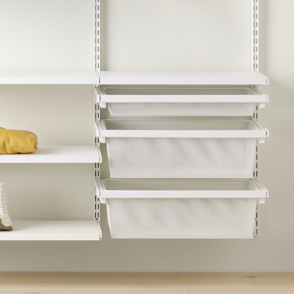 Elfa Decor låg nätkorg 40, längd 581 mm, matt vit