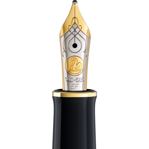 Pelikan Souverän 600 Reservoarpenna EF, svart/grön