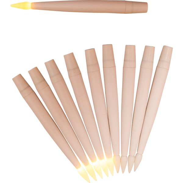 Set m/10 st LED Julgransljus, H2,8xØ1,5cm, vit