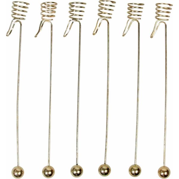 Julljushållare 6st, H 16,7xØ 1,1cm, guld
