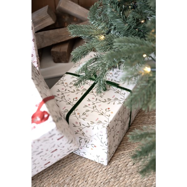 Presentpapper 10m/rll, H70cm x L10cm, vit m/motiv