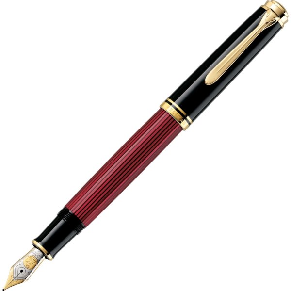 Pelikan Souverän 800 Reservoarpenna, M, svart/röd