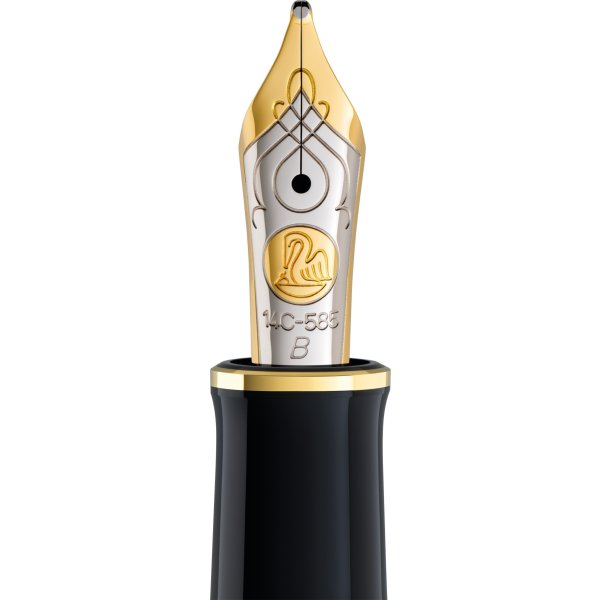 Pelikan Souverän 600 Reservoarpenna, B, svart/röd