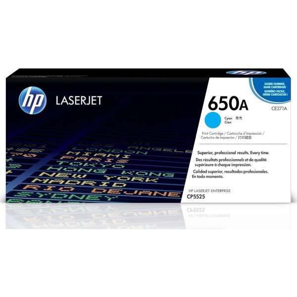 HP 650A/CE271A lasertoner, blå, 15 000 s