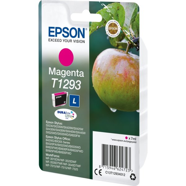 Bläckpatron Epson T1293/C13T12934012 Röd 440 sidor