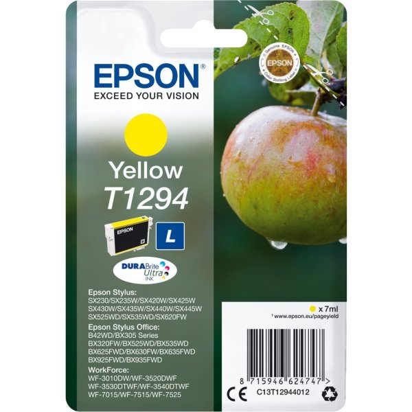 Bläckpatron Epson T1294/C13T12944012 Gul 440 sidor