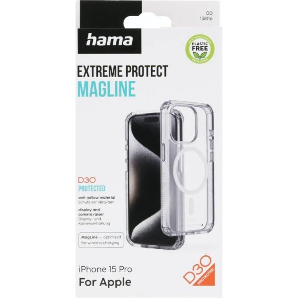 Hama Mobilskal Iphone 15 Pro MagCase, transparent