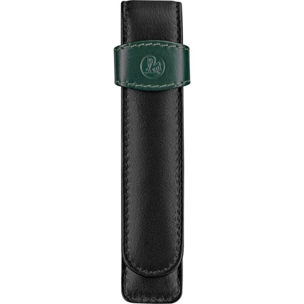 Pelikan läderfodral, 1 penna, svart/grön
