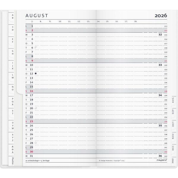 Mayland 2026 Index Planner, plast, ill.