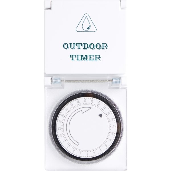 Dag Timer utomhus mekanisk, vit