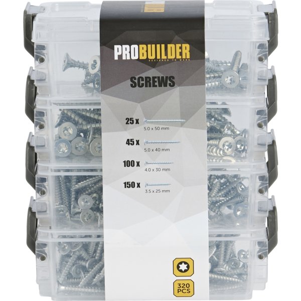 Probuilder Skruvsats för spånskivor 320 delar