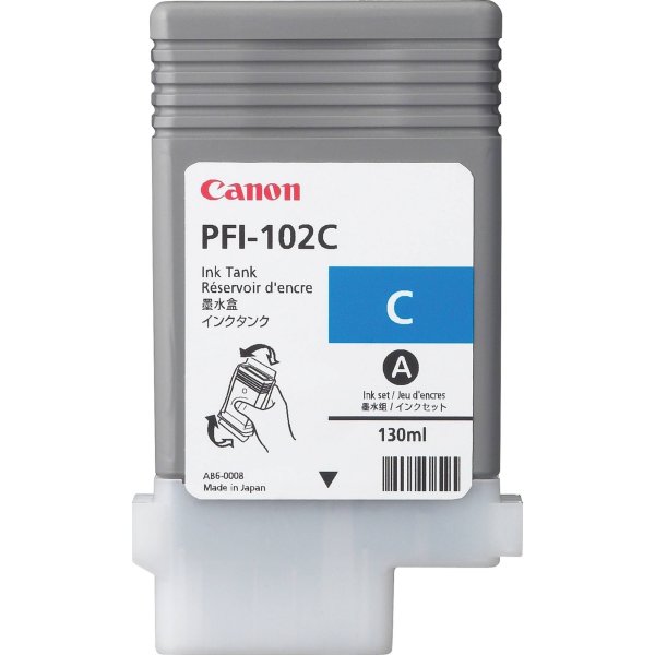 Bläckpatron Canon PFI-102C Blå 130 ml