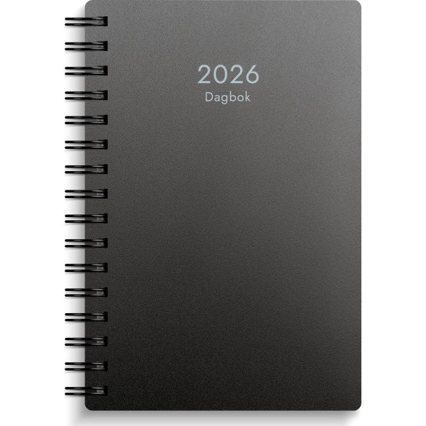Burde 2026 Kalender, Dagbok, PP-plast, svart